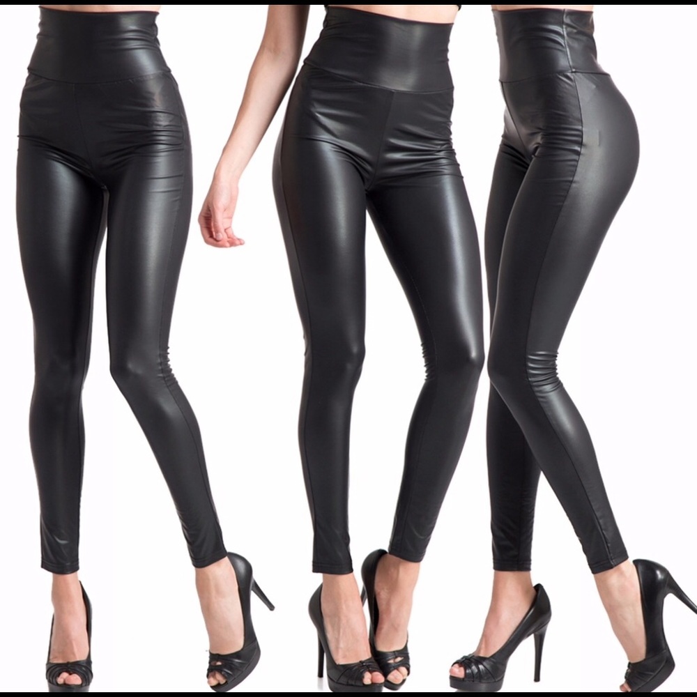 Faux Leather Black Leggings
